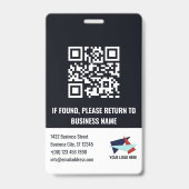 Falling Code Cyber Security Shield Employee ID バッジ (裏面)