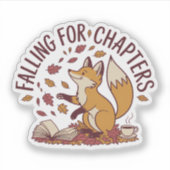 Falling for Chapters —キツネ、紅茶、書籍 シール (正面)