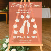  Falling for Forever | Rustic Wedding Welcome アクリルサイン