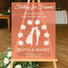  Falling for Forever | Rustic Wedding Welcome アクリルサイン