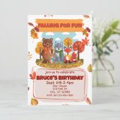 Falling for Fun, Woodland Animal Birthday  招待状 (スタンド正面)