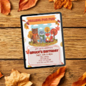 Falling for Fun, Woodland Animal Birthday  招待状