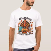 Falling For Physical Therapy Pt Pumpkin Fall Thank Tシャツ (正面)