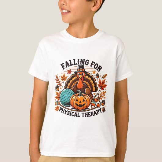 Falling For Physical Therapy Pt Pumpkin Fall Thank Tシャツ (正面)