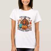 Falling For Physical Therapy Pt Pumpkin Fall Thank Tシャツ (正面)