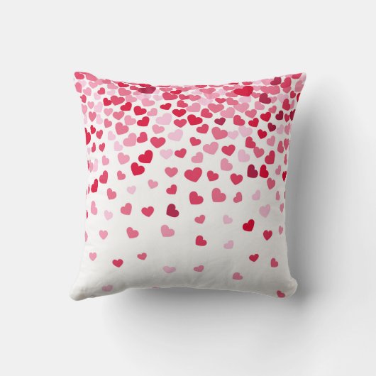 Falling Hearts Love Throw Pillow クッション (裏面)