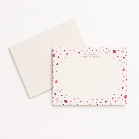Falling Hearts Stationery Note Card 招待状