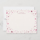 Falling Hearts Stationery Note Card 招待状 (正面)