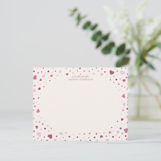 Falling Hearts Stationery Note Card 招待状 (スタンド正面)