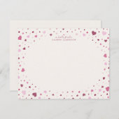 Falling Hearts Stationery Note Card 招待状 (正面/裏面)