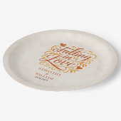 Falling in Love Modern Autumn Wedding  ペーパープレート (アングル)