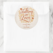 Falling in Love Modern Autumn Wedding  ラウンドシール (バッグ)