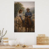 Falling in Stride | Western Horse Art | Poster ポスター (キッチン)
