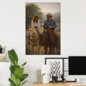 Falling in Stride | Western Horse Art | Poster ポスター (ホームオフィス)