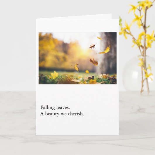 Falling Leaves a Beauty We Cherish カード (黄色い花)