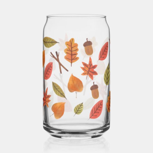 Falling Leaves Cozy Autumn Coffee Mug ガラス缶 (左)
