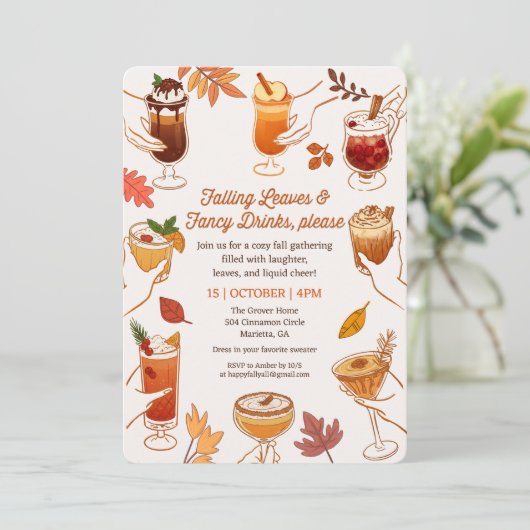 Falling Leaves & Fancy Drinks Please Fall Cocktail 招待状 (スタンド正面)
