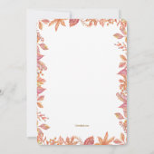 Falling Leaves Frame Photo Birth Announcement  招待状 (裏面)