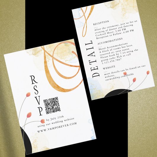 Falling Melody Poetic Watercolor Details Card 出欠カード