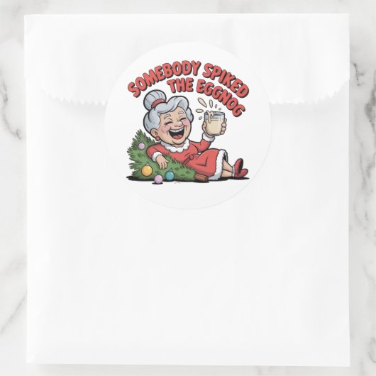 FALLING ON THE CHRISTMAS TREE  ラウンドシール (バッグ)