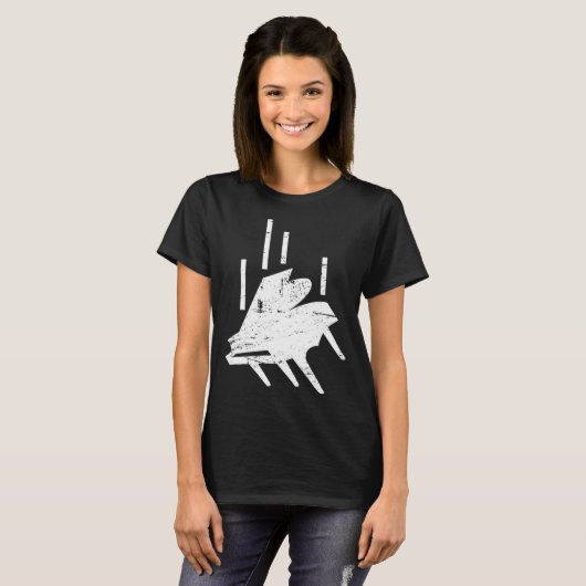 Falling Piano Lessons Piano Player & Piano Teache Tシャツ (正面フル)