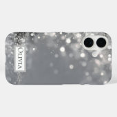 Falling Silver Confetti on Gray Case-Mate iPhoneケース (裏面 (横))