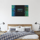 FALLING STARS & SQUARESバルミツワーサイン・イン・ボード キャンバスプリント (インサイチュ (寝室))