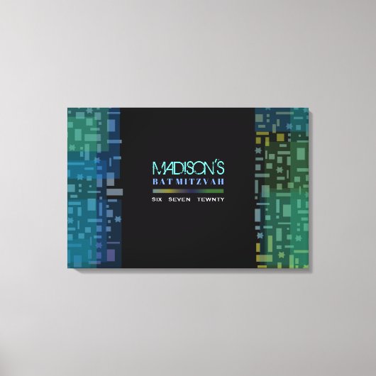 FALLING STARS & SQUARESバルミツワーサイン・イン・ボード キャンバスプリント (正面)