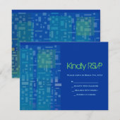 FALLING STARS & SQUARESバーバルミツワーRSVPカード 出欠カード (正面/裏面)