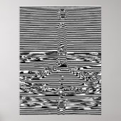 Falling Water Droplets in Ocean OP Art  ポスター (正面)