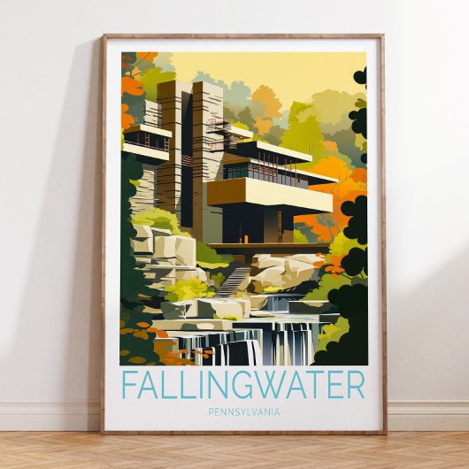 Fallingwater Travel Poster, Pennsylvaniaポスター ポスター