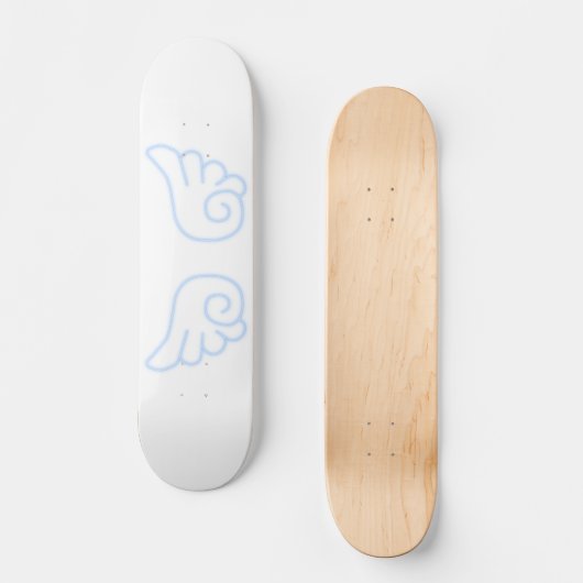 Fallnのチビ(小さくかわいく書いた感じ)の天使の翼 スケートボード (正面)