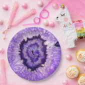 Fallnの紫色の瑪瑙Geode ペーパープレート (パーティー)