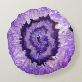 Fallnの紫色の瑪瑙Geode ラウンドクッション (裏面)