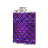 Fallnの紫色及び青の人魚のスケール フラスク (左)