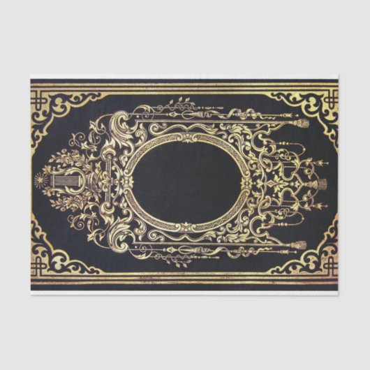 Fallnの華美な金ゴールドフレーム(モノグラムのために完成して下さい!) 薄葉紙 (正面)