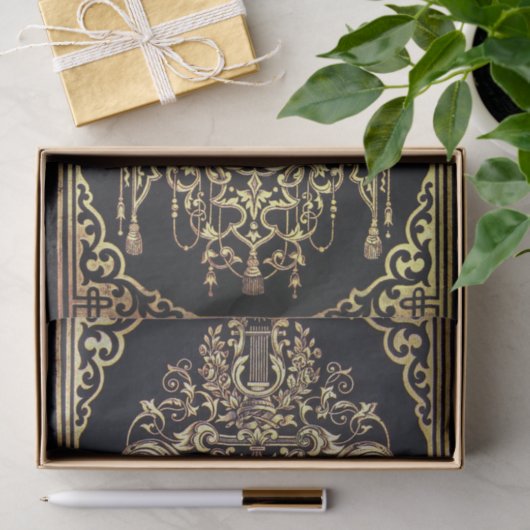 Fallnの華美な金ゴールドフレーム(モノグラムのために完成して下さい!) 薄葉紙 (ギフト)