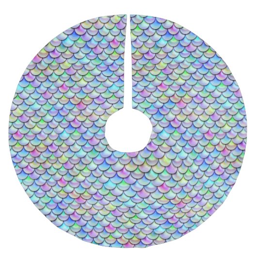 Fallnの虹の泡人魚のスケール ブラッシュドポリエステルツリースカート (正面)