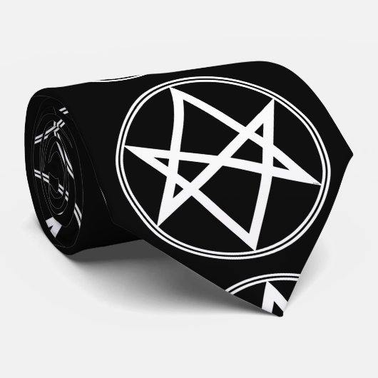 FallnのUnicursal六芒星の白 ネクタイ (ロール)