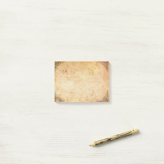 Fallnはコーナーによって老化させた紙を組み立てました ポストイット (デスク上)