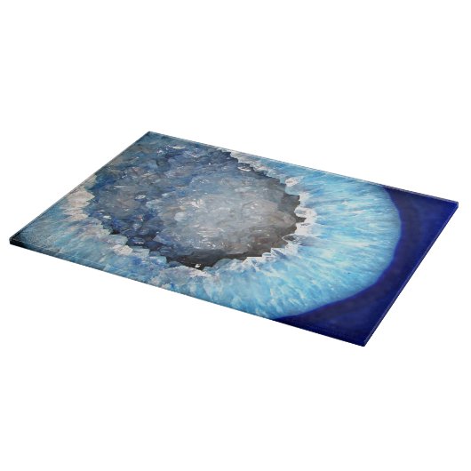 Falln青い水晶Geode カッティングボード (角)