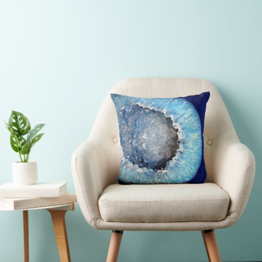 Falln青い水晶Geode クッション (椅子)