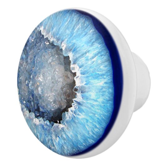 Falln青い水晶Geode セラミックノブ (右)