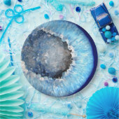 Falln青い水晶Geode ペーパープレート (パーティー)