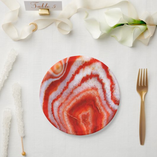 Falln Blood Orange Agate. ペーパープレート (ウェディング)