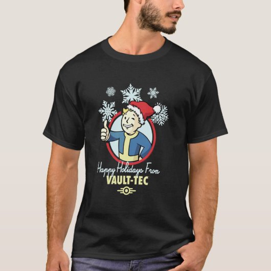 Fallout メリークリスマス Vault-Tec クリスマス Vi Tシャツ (正面)