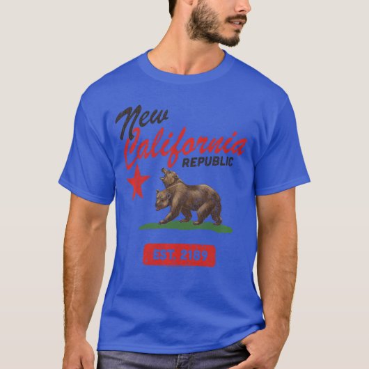 Fallout New California Republic Flag Est 2189 ヴィデオ Tシャツ (正面)