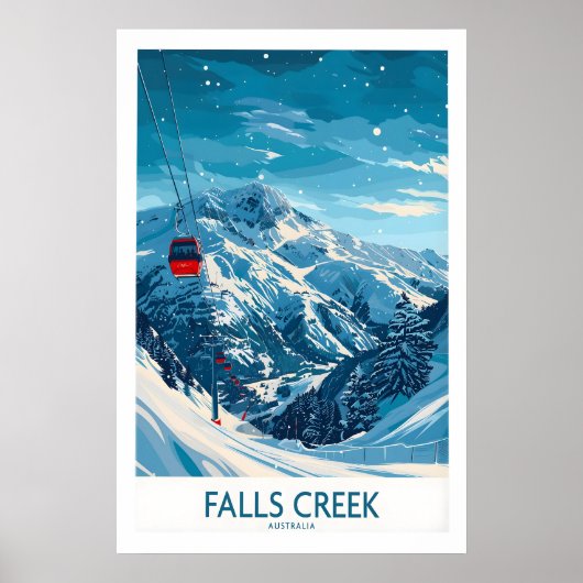Falls Creek Ski Print - Australia 1 ポスター (正面)