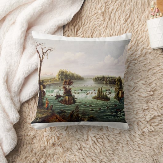 Falls of Saint Anthony by Henry Lewis クッション (ブランケット)