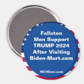Fallston MenがTRUMP 2024をサポート冷蔵庫後 マグネット (正面/裏面)